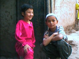 Young Uyghur children. Kashgar, Xinjiang.