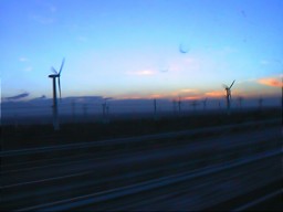 This windfarm in the desert just outside Urumuqi had over 100 windmills converting the wind to electricity.