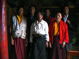 Jamyangworsal and siblings in their home.  Xiewu, Qinghai.