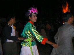 The Mosuo traditional dance gou huo wan hui