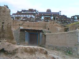 Tibetan houses doorways and windows are usually distinctively decorated.