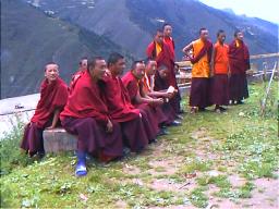 These Nyingma monks were curious, open and friendly to the first foreigners in Peiyul Lamasery, Sichuan.