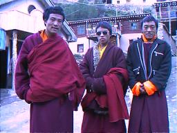 These monks returning to Chamdo in Tibet kindly consented to take my kathak (silk prayer scarf) to offer up in their monastery.  Dege, Sichuan.