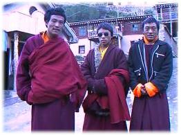These monks returning to Chamdo in Tibet kindly consented to take my kathak (silk prayer scarf) to offer up in their monastery.  Dege, Sichuan.