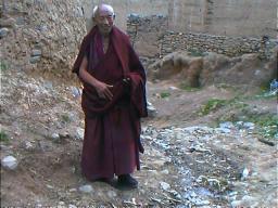 The road to Sichuan is harder to travel than the road to Heaven wrote the Tang poet, Li Bai. To this monk on the main path to Ganzi Lamasery, Sichuan, it must be all the same.