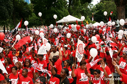 Members of the audience at Congress Of the People rally