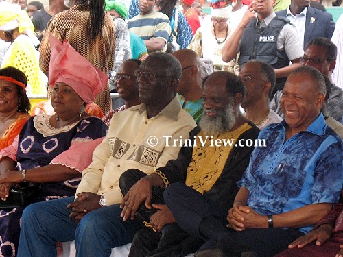 LEFT: Marlene Mc Donald, John Agyekum Kufuor, Khafra Kambon and Patrick Manning