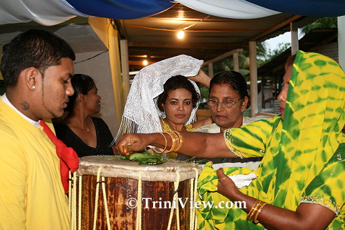 Purifying and blessing the tassa drums