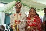 Hindu Wedding in Plum Mitan