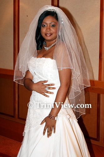 Model in bridal gown