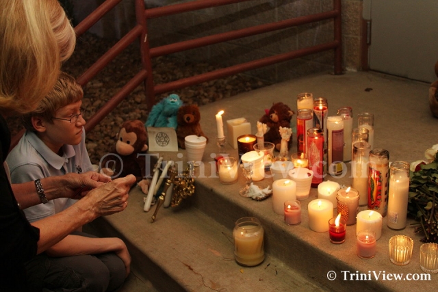 Another makeshift memorial dedicated to the victims of the shooting spree