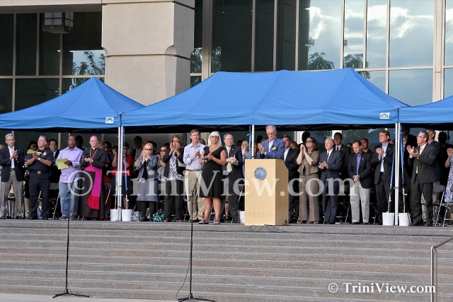 Officials at the prayer vigil dedicated to the victims of the Theatre shooting