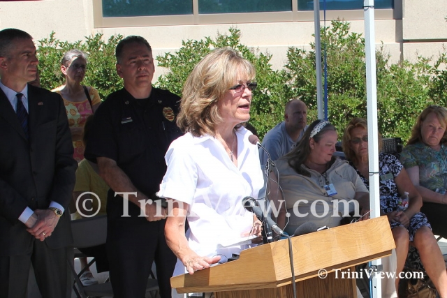 Aurora Fire Chief Mike Garcia and Victims Services' Supervisor, Carole O'Shea