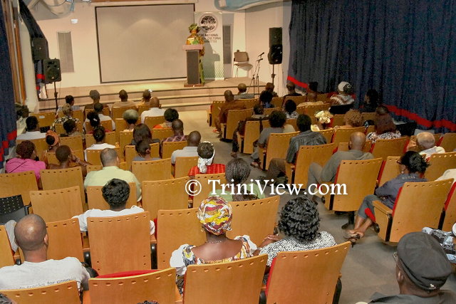 Dr. Verene Shepherd presenting her lecture 'In Their Name: Caribbean Women, Slavery & Reparation' at NALIS