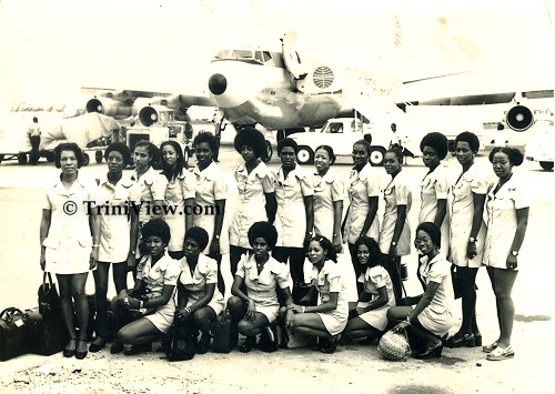 Pan Am Marvellites Netball Team, Barbados Airport Seawell - 1973
