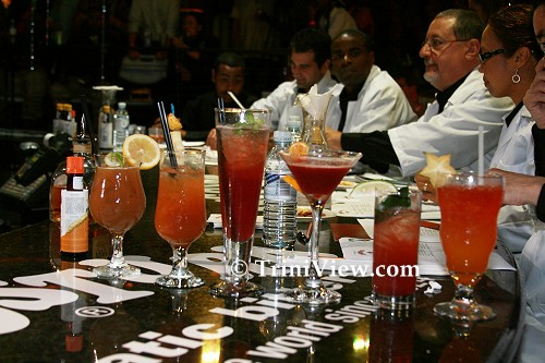 A presentation of drinks from the first three competitors