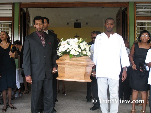 Carrying out the casket