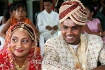 Hindu Wedding in Plum Mitan