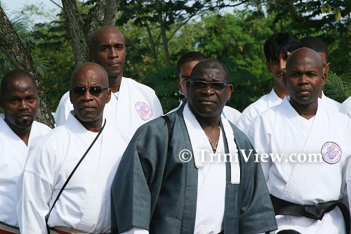 Founder of Purple Dragon, Professor Don Jacob (dark jacket) and students