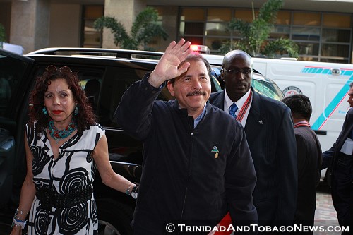 Nicaraguan President Daniel Ortega arrives for the opening ceremony of the Fifth Summit of the Americas - April 17, 2009