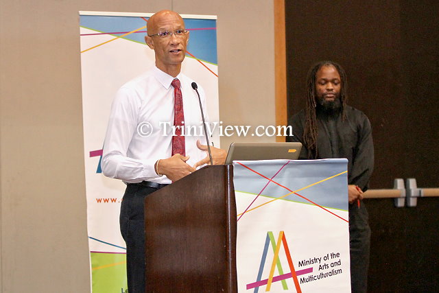 Mr. Maurice Suite, Permanent Secretary in Ministry of the Arts and Multiculturalism responds to remarks from the audience