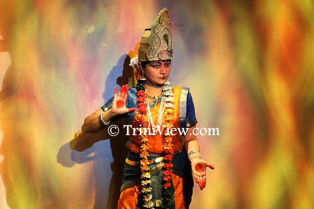 Performance of 'Creation of Durga' - (A powerful mass of energy from the many Gods created a female energy Durga/Chandi. Dancers while portraying their prayers invoke her many attributes)