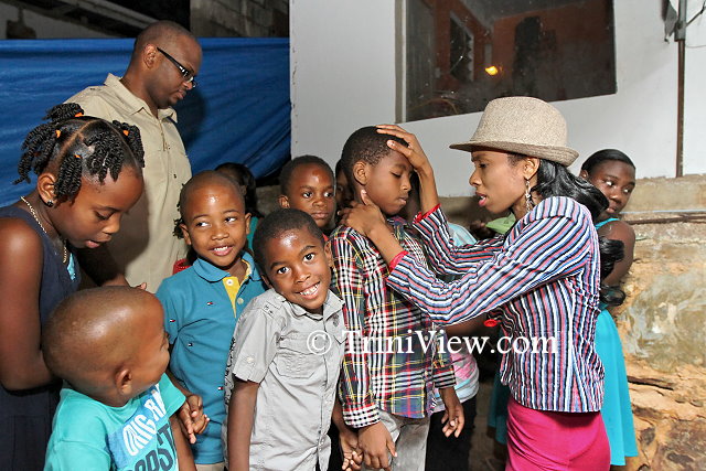 Sunday School Teacher, Ms. Duanta Chew and young residents of Scorpion Alley, Carenage