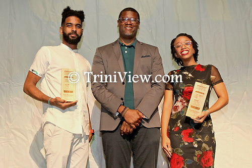 L: Overall winner Renaldo 'Red' Frederick, Sustain T&T Carver Bacchus and Jury Youth winner Janis Mollineau