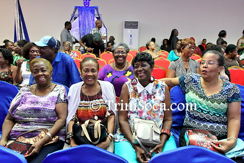 Kaiso House 2015: Mrs. Thora Best, chairperson of the Junior Calypso Committee, seated centre of the second row