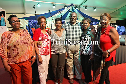 High Court Judge Malcolm Holdip and his wife (left) with friends at the Kaiso House Calypso Tent Judging Night