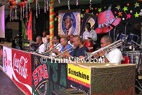 Musicians performing at the Kalypso Revue Tent