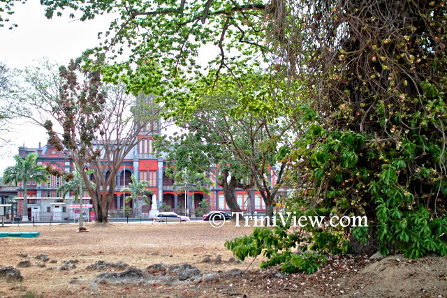 A view of Queen’s Royal College from the site of Asami Nagakiya’s memorial service