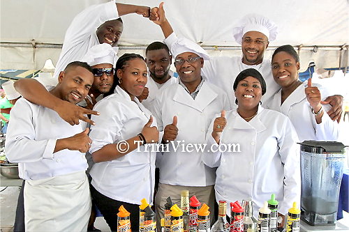 Third from left front: Head chef with the Executive Team, Acting Commissioner of Police, Stephen Williams