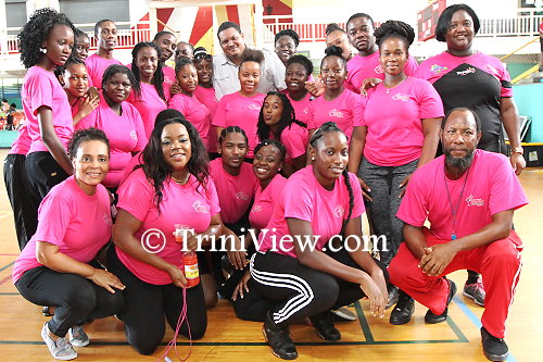 Trainees from the New Butler School and TTJRF senior coaches pose with Sports Minister, Darryl Smith (back)