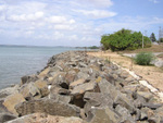 Stones placed on beach